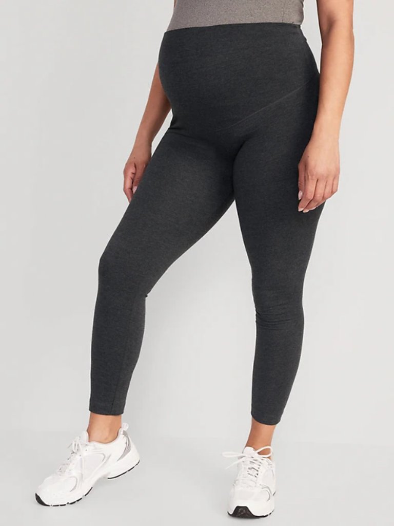 Maternity Full-Panel Leggings Grey Or Navy Small